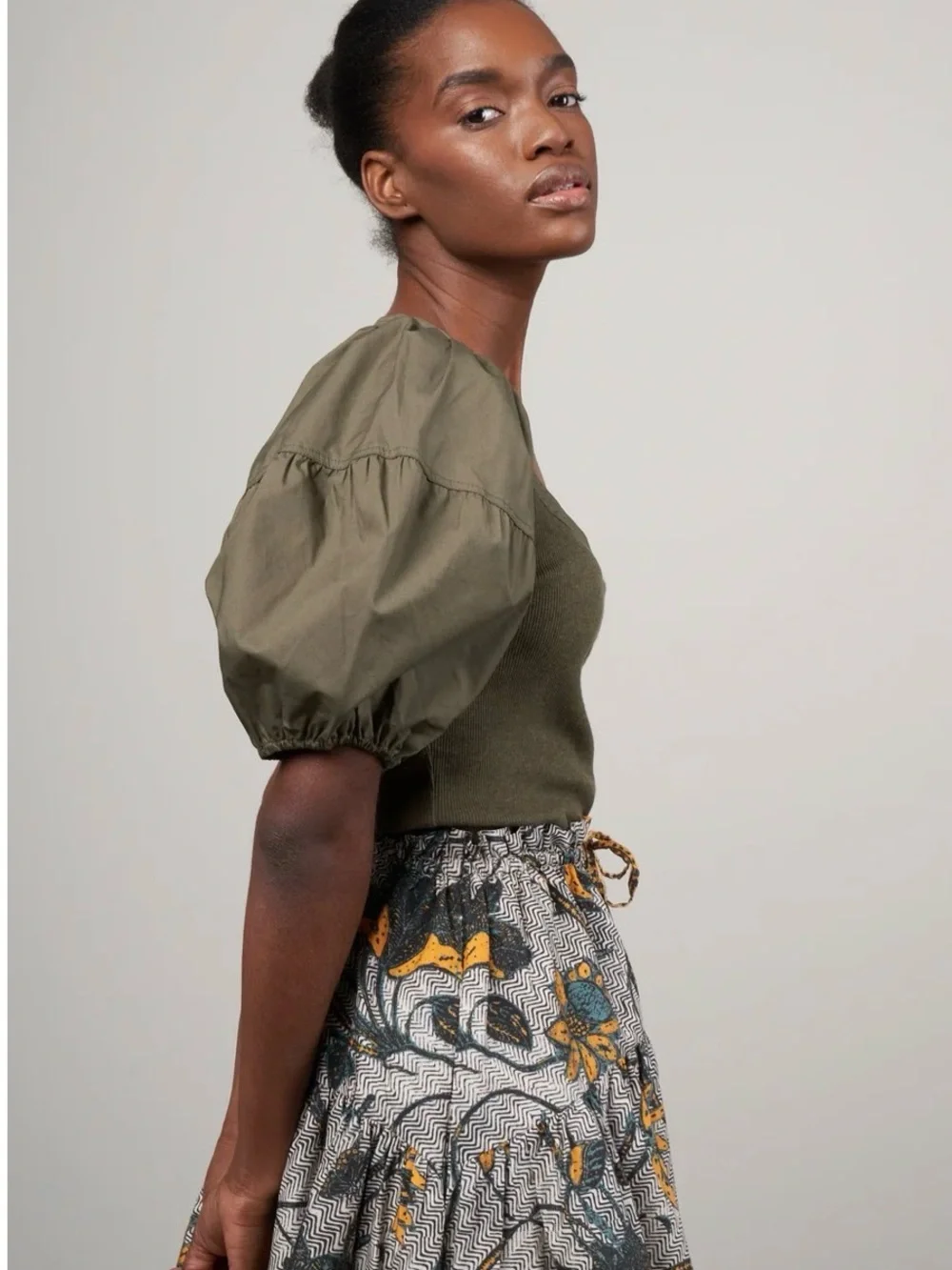 Ulla Johnson Top Shirt Women's sz M Green Military Melange Harlowe Pullover $195